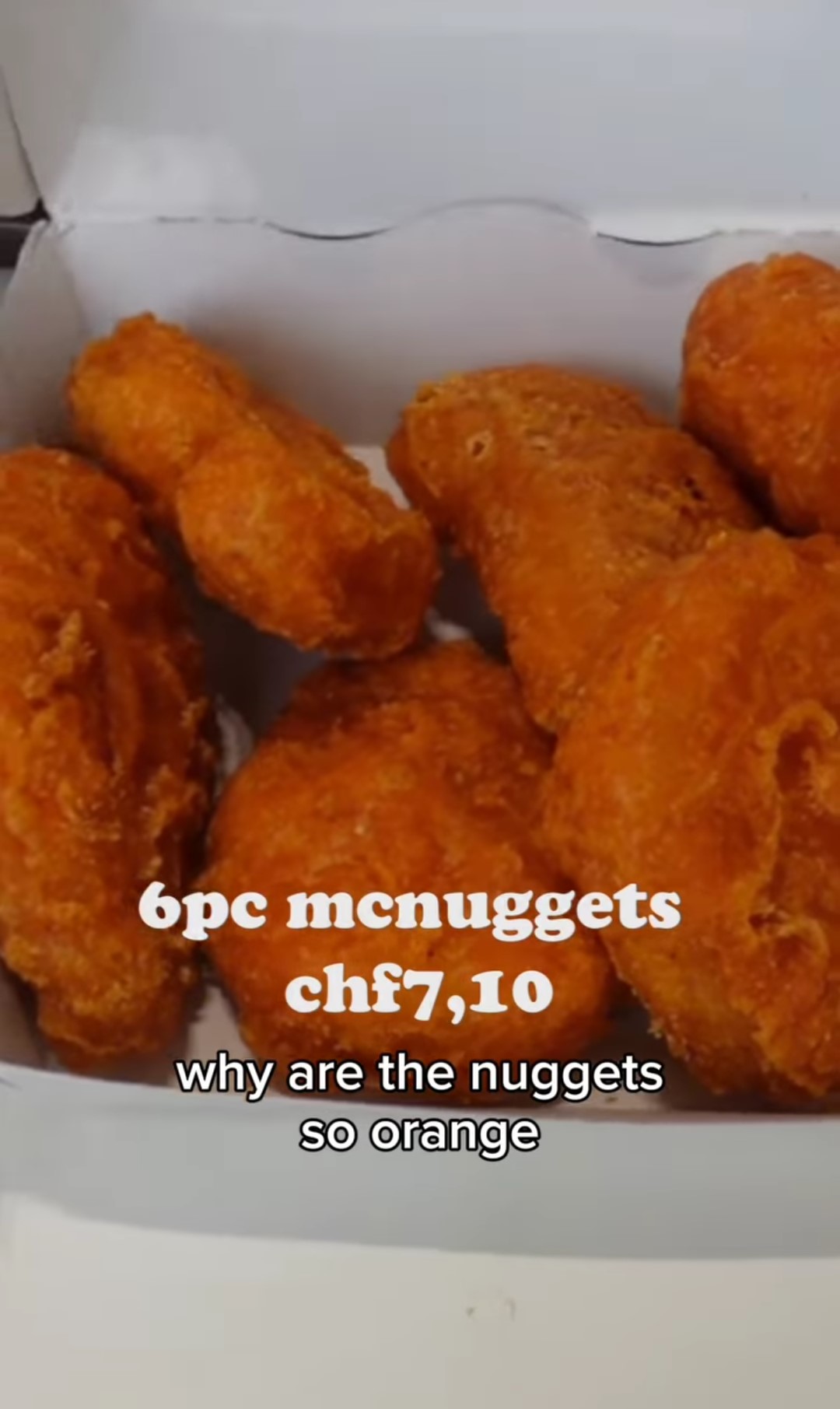 Nel McDonald's di Ginevra (Svizzera), 6 nuggets di pollo costano 7.50€