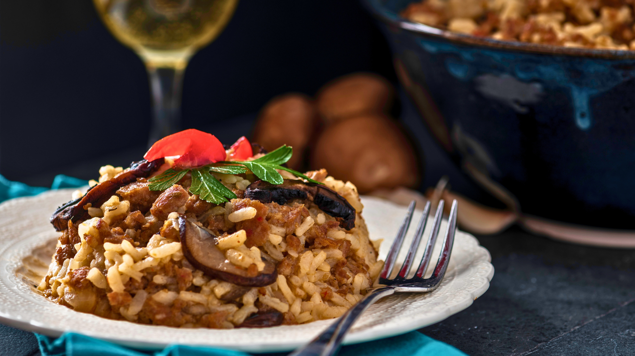 Risotto salsiccia e funghi