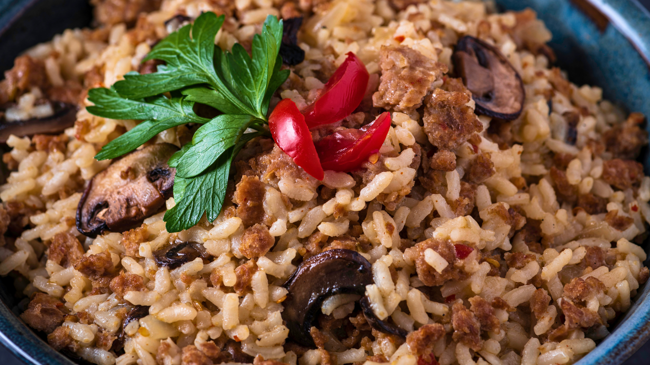 Risotto salsiccia e funghi