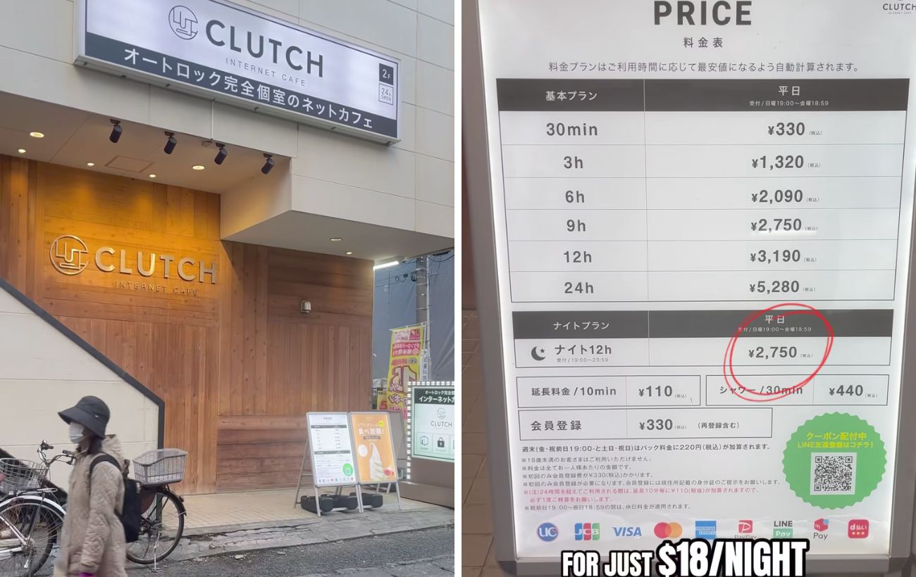 Nomadicruss ha spiegato che si può dormire con 15€ a notte a Tokyo, scegliendo uno dei tanti Manga Cafè