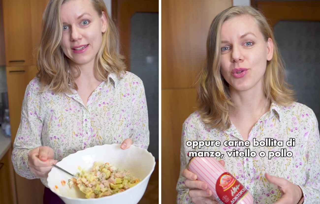 Elena, amica del content creator e originaria della Russia, ha spiegato qual è la ricetta tradizionale dell'insalata russa. A differenza dell'Italia, si usa la mortadella magra e la quantità di maionese è decisamente inferiore.