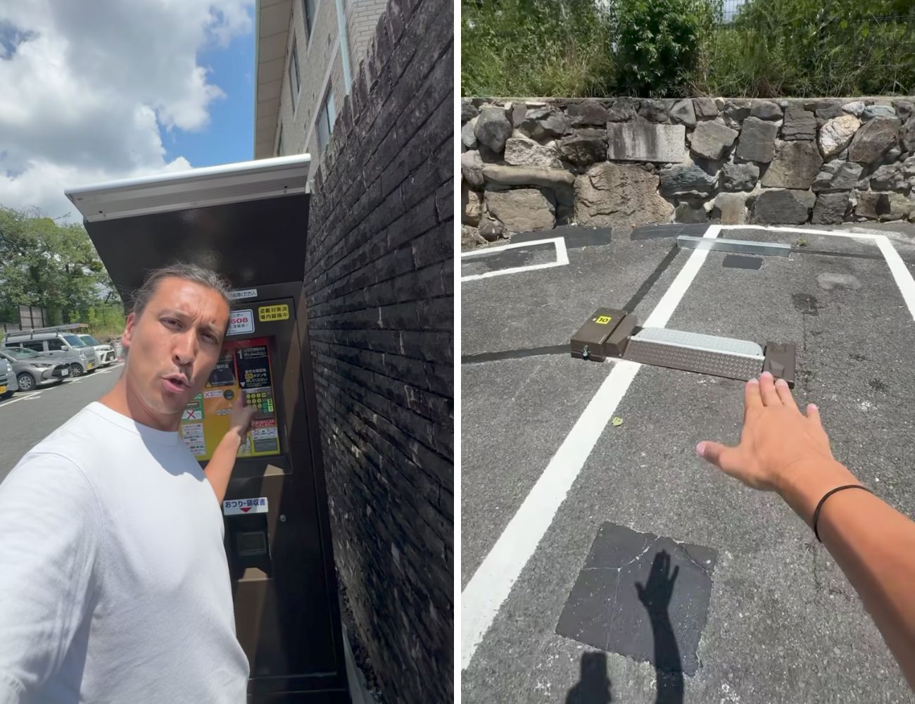 Il parcheggio a pagamento in Giappone: una barra evita all'auto di uscire se il guidatore non ha effettuato il pagamento.