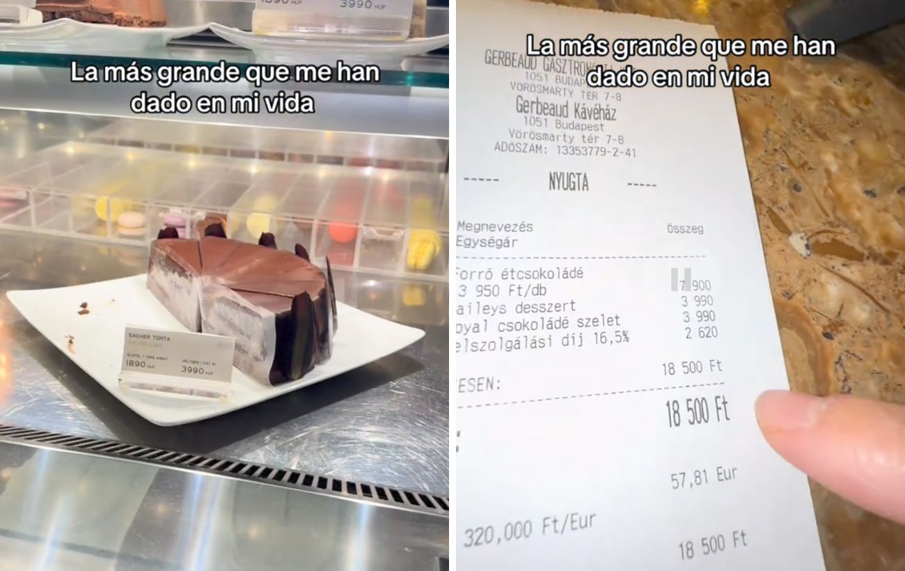 Due fette di torta Sacher, due cioccolate calde in uno dei bar più noti di Budapest arrivano a costare quasi 60€