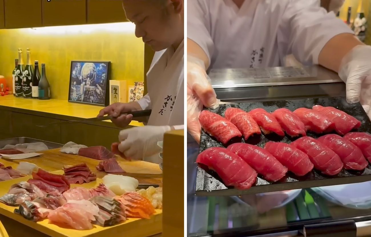 Del sushi di alto livello a Tokyo, al 19esimo piano di un hotel