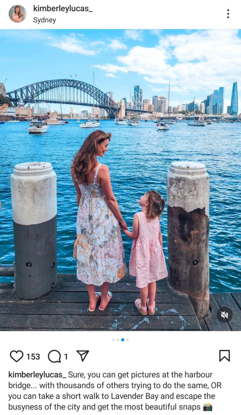 Kimberley ha vissuto in Australia per poco più di un anno, per l'esattezza a Sydney.