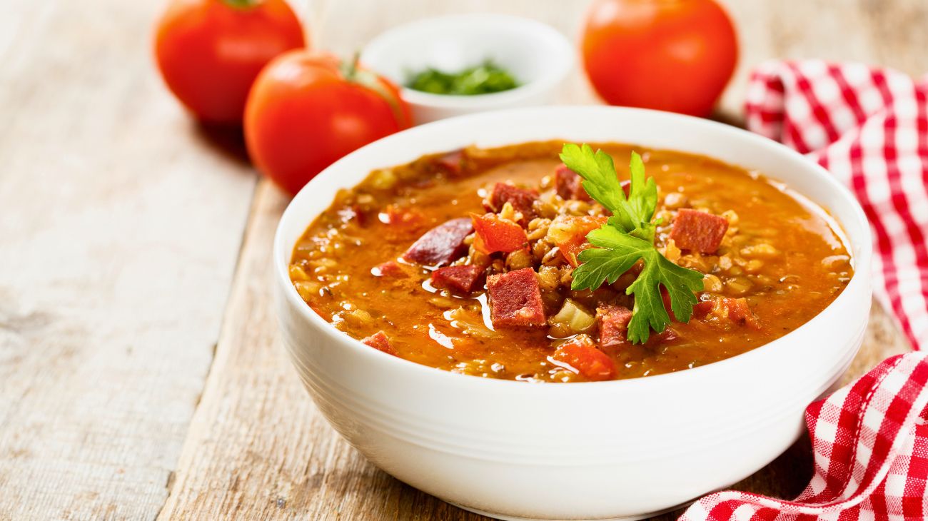 Zuppa zucca e lenticchie