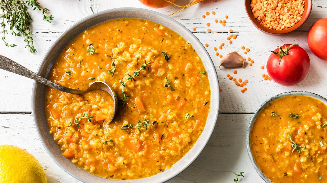 Zuppa zucca e lenticchie