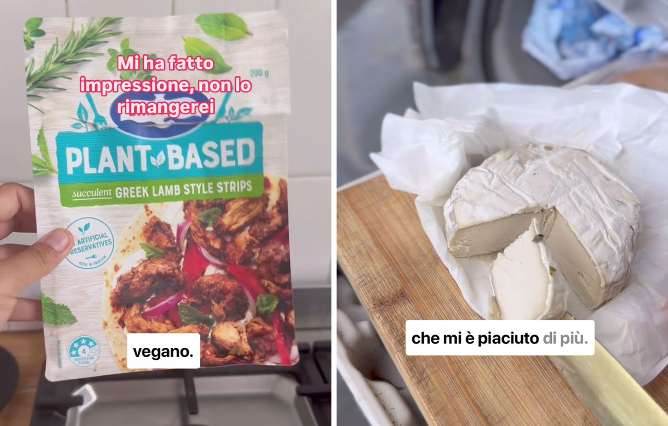 Tra i prodotti più singolari trovati nei supermercati australiani, spiccano il Camembert vegano e l'agnello... vegano. La content creator ha ammesso che, malgrado non ci fosse carne, "sapeva troppo di agnello" (sic).