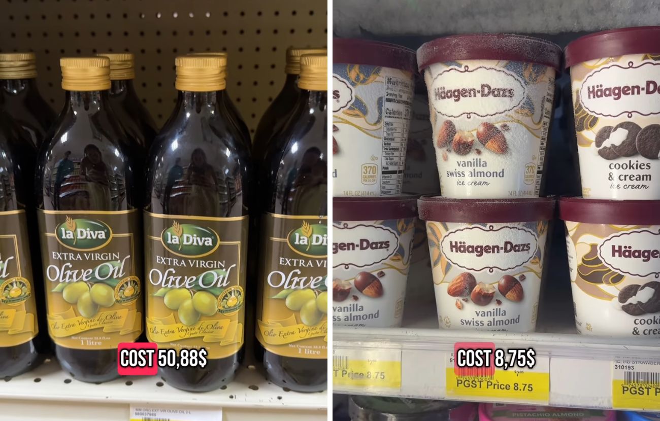 Tra i prezzi oggettivamente scioccanti c'è quello dell'olio d'oliva, venduto a 50 dollari. Carissimo anche il gelato: 600 grammi vengono venduti a oltre 8€