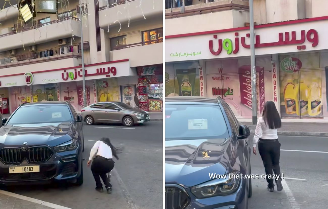 A un certo punto, una passante ha raccolto uno dei gioielli caduti e lo ha rimesso dov'era.