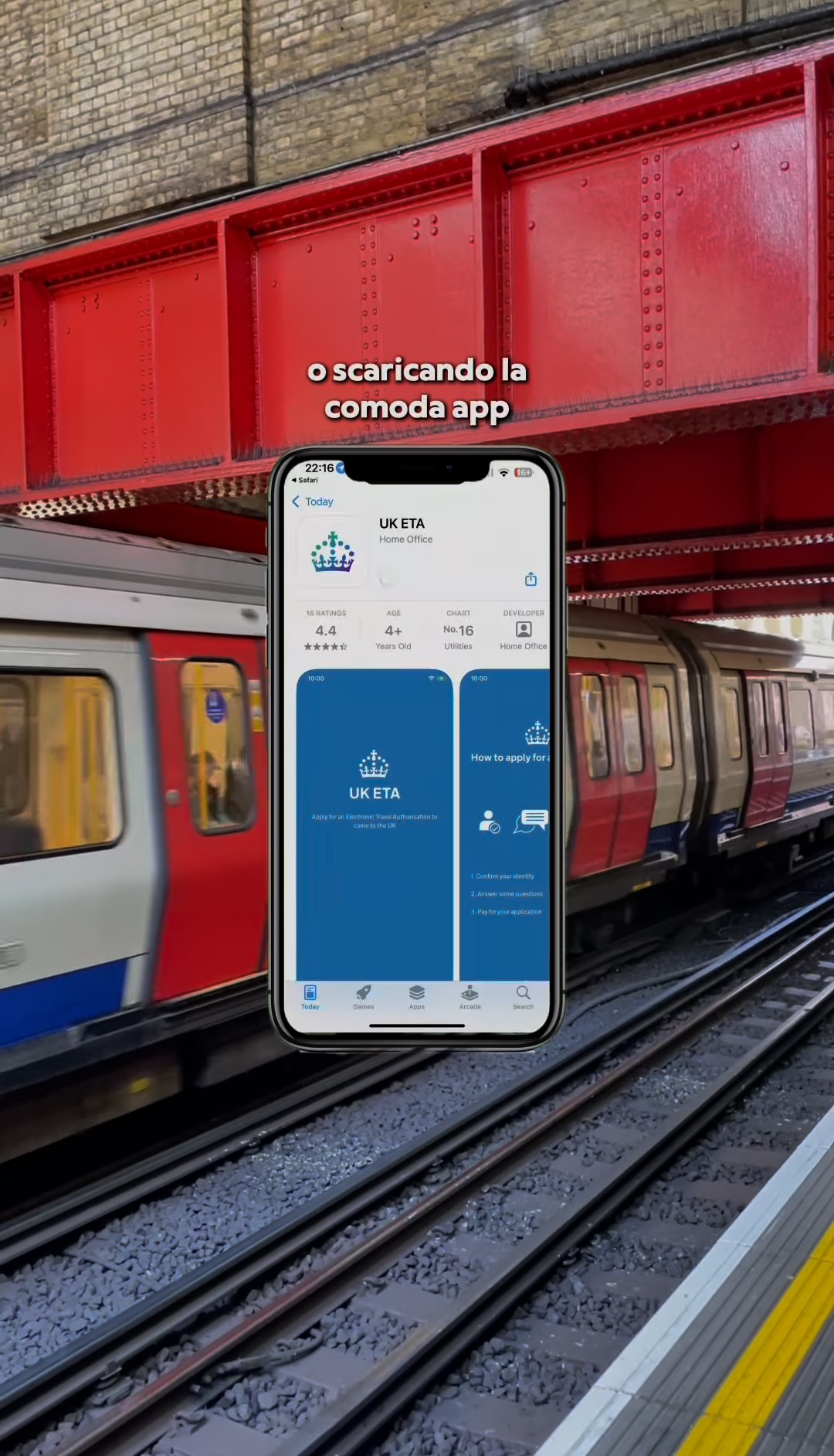 Un modo semplice e veloce per pagare e avere il pass a portata di mano è scaricare l'app ETA UK