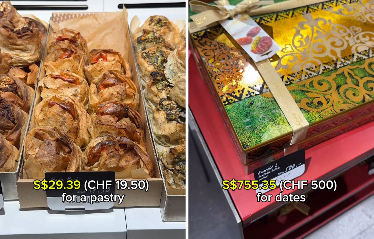 In un supermercato di alta fascia della Svizzera, si può arrivare a pagare più di 20€ per un prodotto da forno simile, ma anche oltre 500€ per una scatola di datteri.