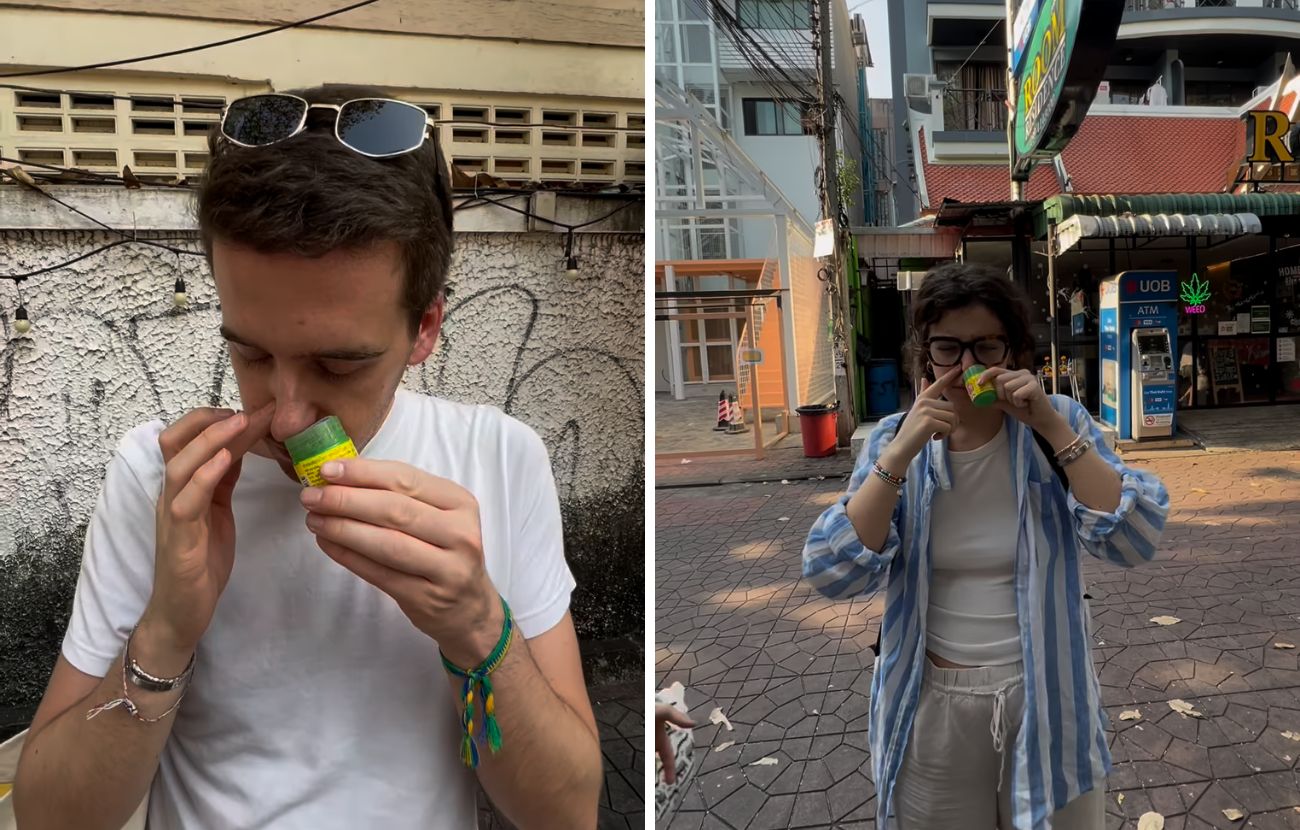 In Thailandia esiste un inalatore venduto un po' ovunque che decongestione le vie nasali e aiuta a coprire certi odori forti a cui i non residenti non sono abituati.