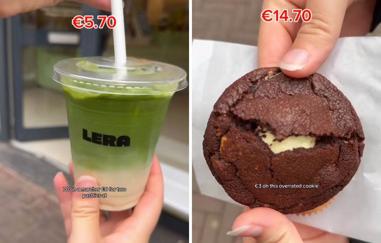 La colazione ad Amsterdam è stata cara e non memorabile: un tè matcha a 5.70€ e un piccolo biscotto "sopravvalutato" a 3€.