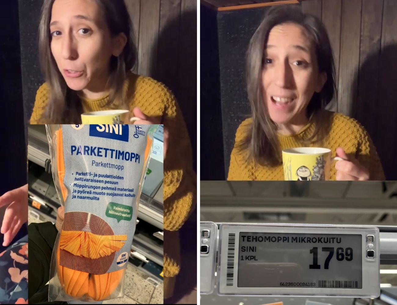 Un singolo mocio in microfibra in Finlandia costa oltre 17€.