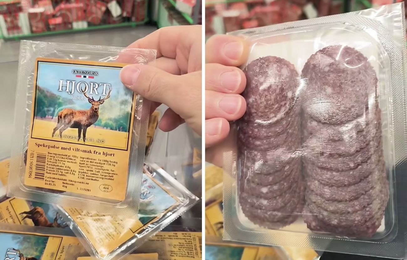 Il salame di cervo in Norvegia: 45 grammi costano 2.75€