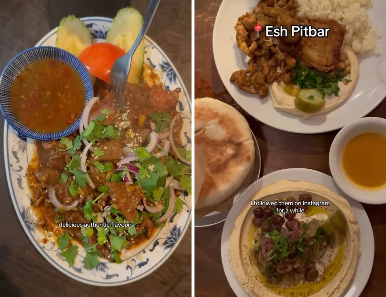 Amsterdam è il Paradiso per gli amanti del cibo etnico: a sinistra cibo thailandese, a destra mediorientale