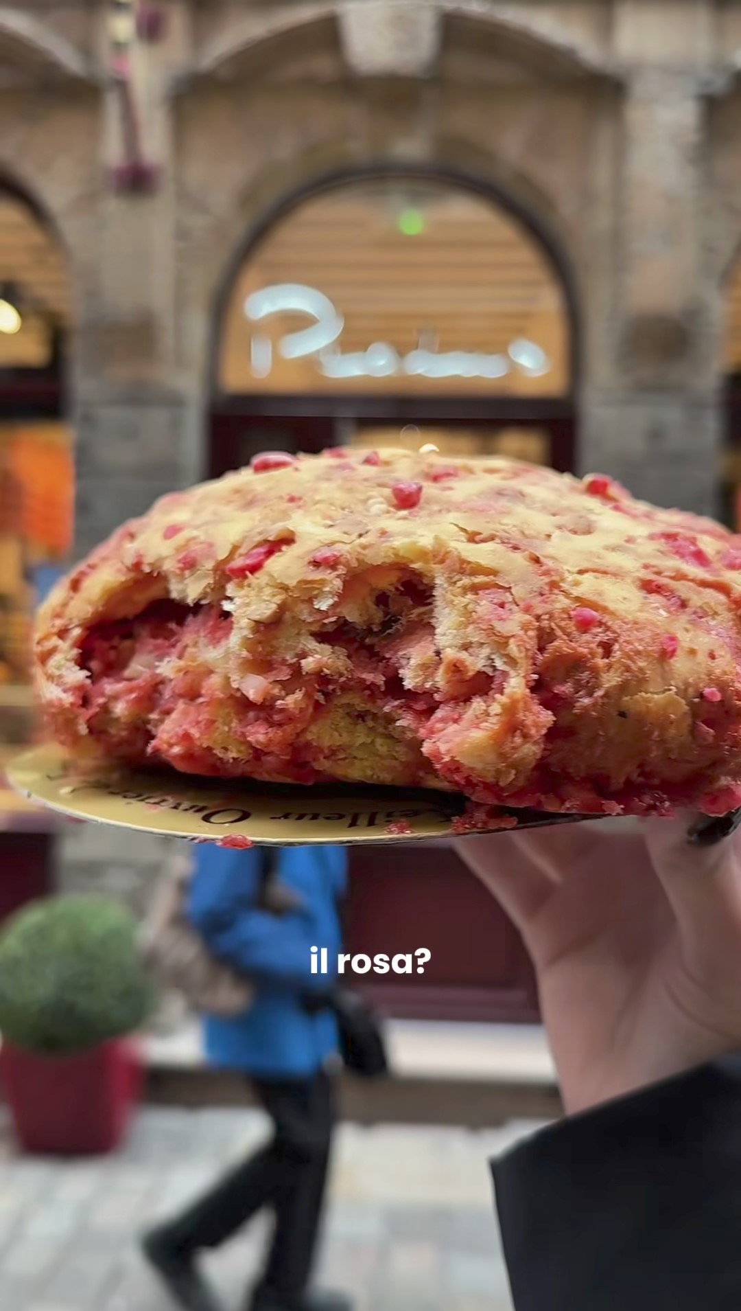 Il dolce tipico di Lione (Brioche aux Pralines) visto da vicino.