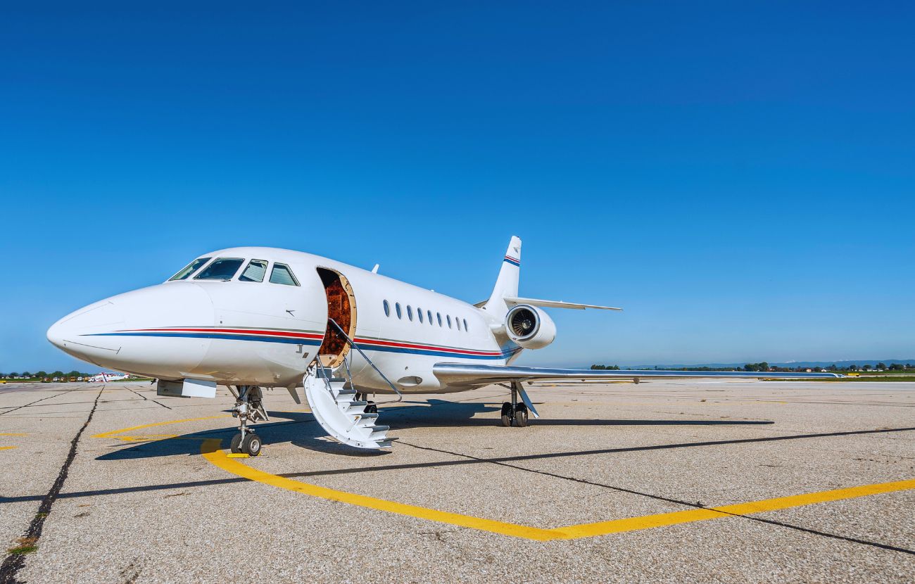 Un jet privato pronto a decollare.