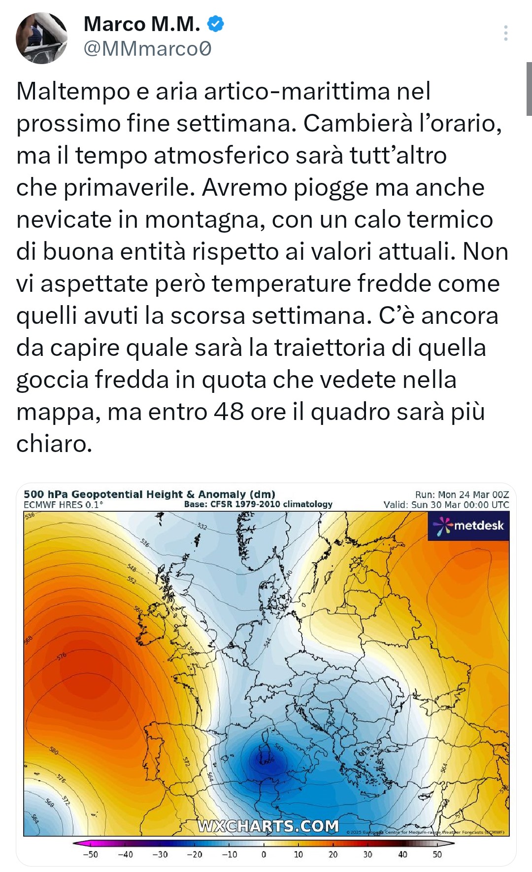 Il fine settimana in arrivo sarà all'insegna delle temperature sotto la media e di tanta pioggia, in particolare tra venerdì e sabato e in particolare sul Centro e sul Sud (isole maggiori comprese).