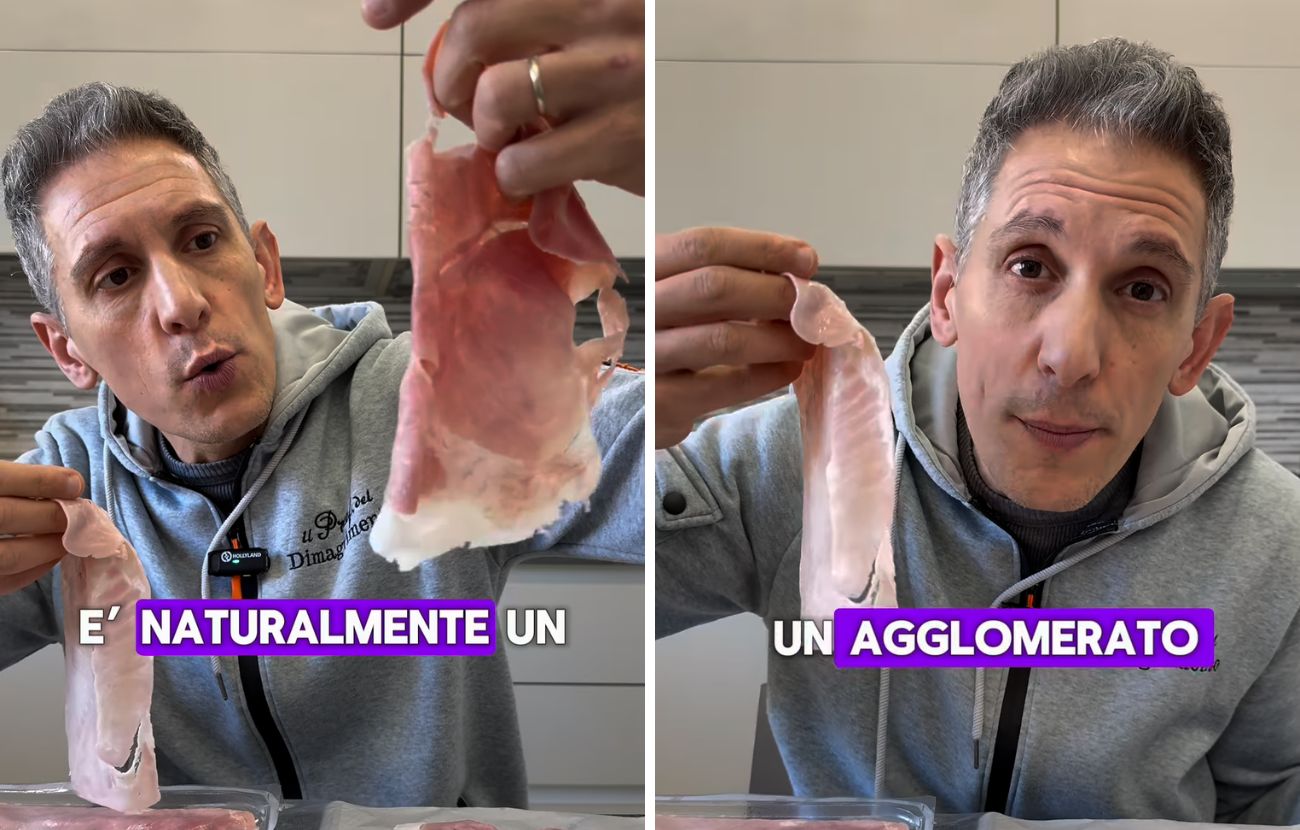 A sinistra un prosciutto cotto di qualità, a destra uno scadente