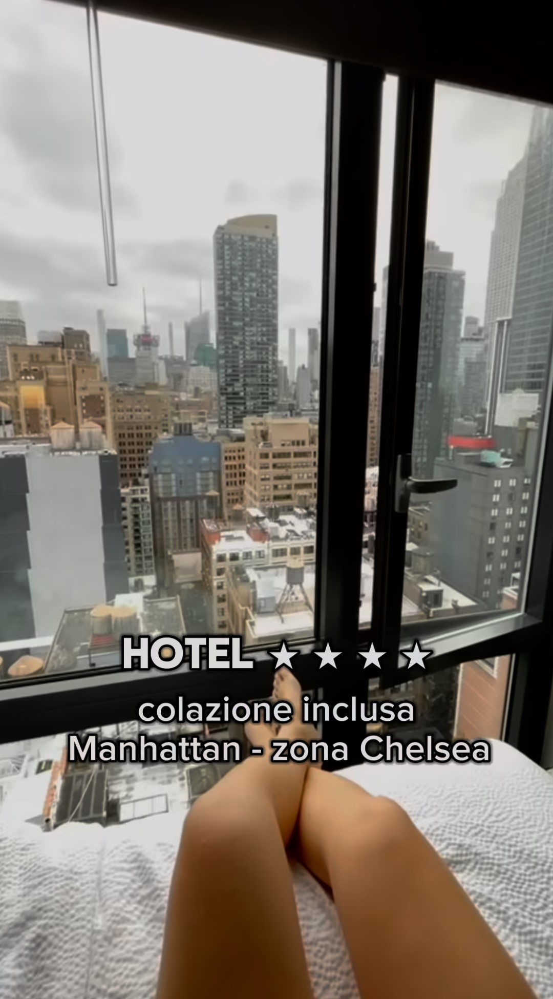 Questa è la vista dall'hotel di New York che Marina ha prenotato.