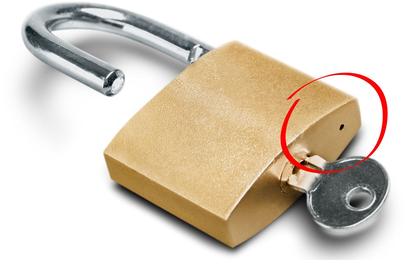 Questo foro nel lucchetto ha una funzione molto precisa e utile.