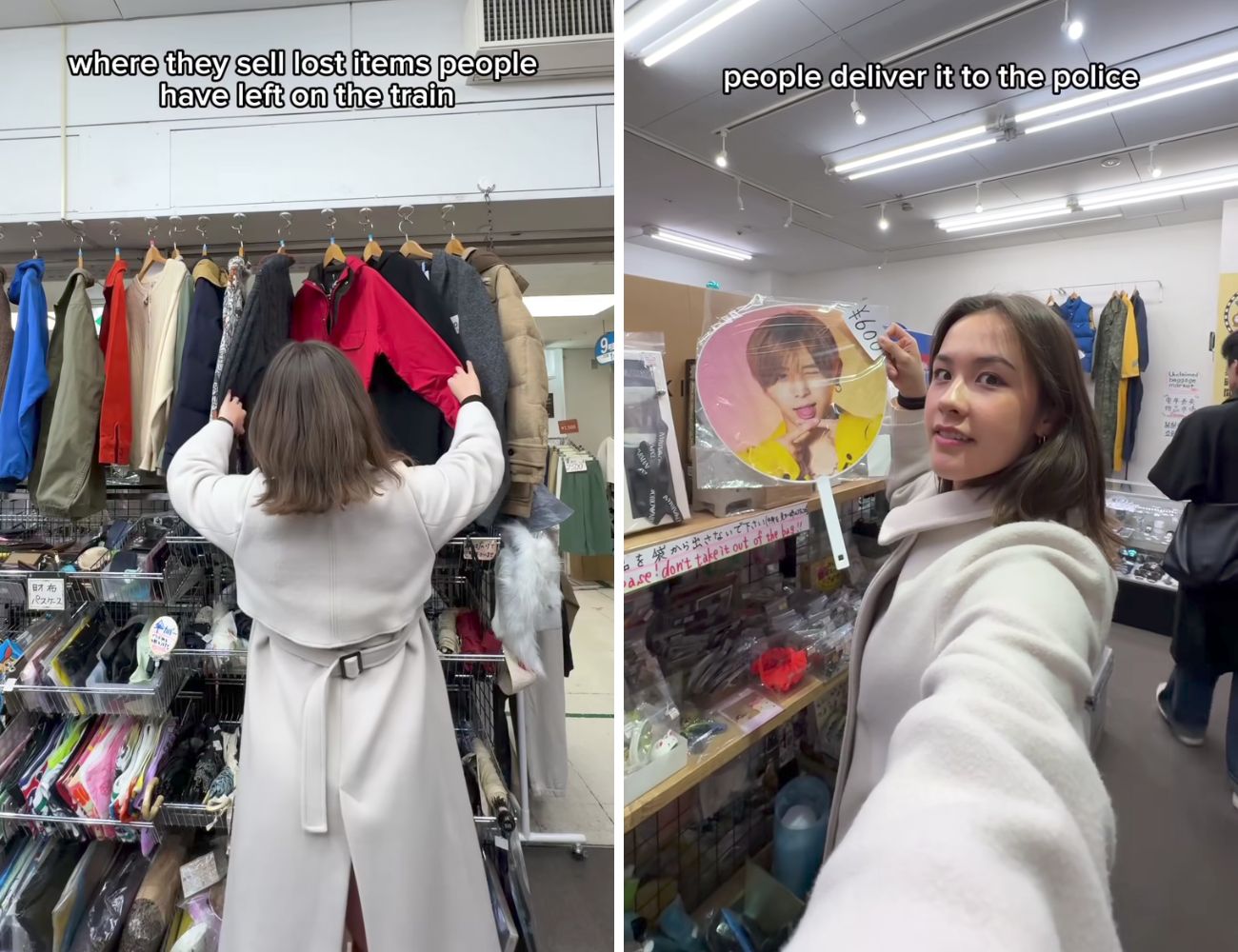 Alcuni scorsi del negozio di Osaka dove vendono oggetti smarriti sui treni.