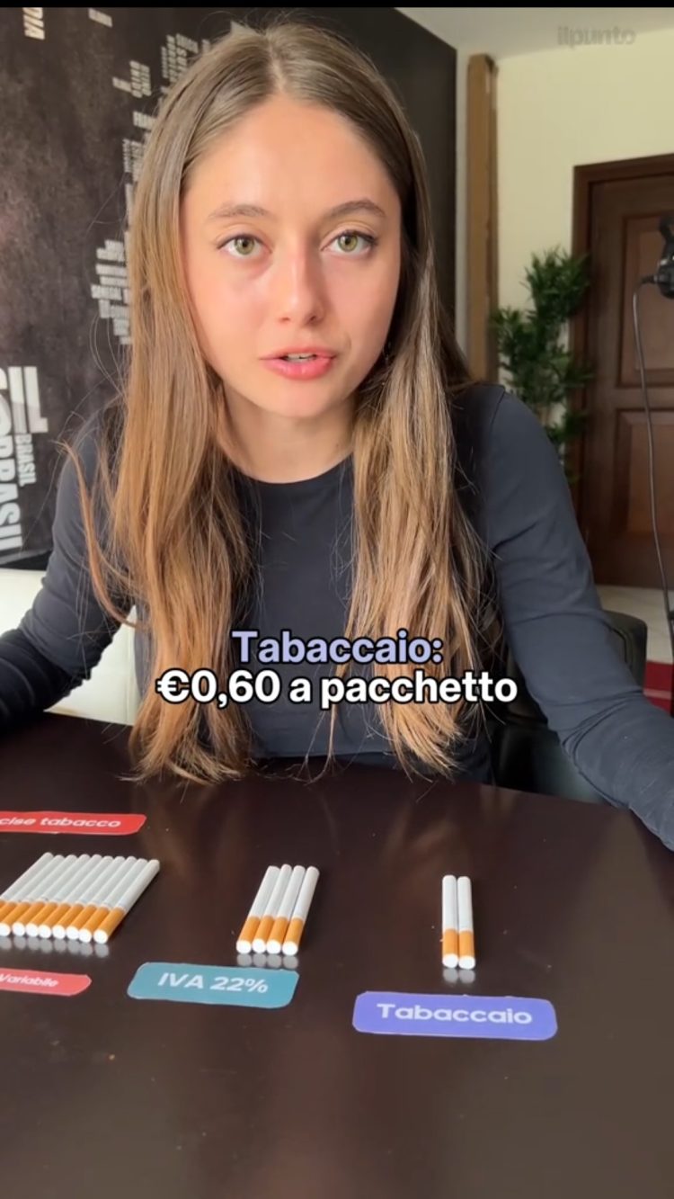 L'esperta afferma che il tabaccaio guadagna 60 centesimi: in realtà guadagna il 10% del prezzo del pacchetto, che talvolta è inferiore a 60 cent.