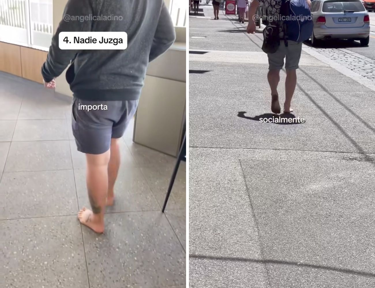 La content creator ha notato numerose persone scalze camminando per le città australiane.