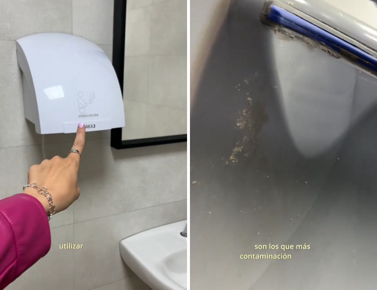 La scienziata tende a evitare tutti i getti d'aria nei bagni pubblici, sia quelli a muro 'tradizionali' che quelli più moderni dove inserirle fisicamente.