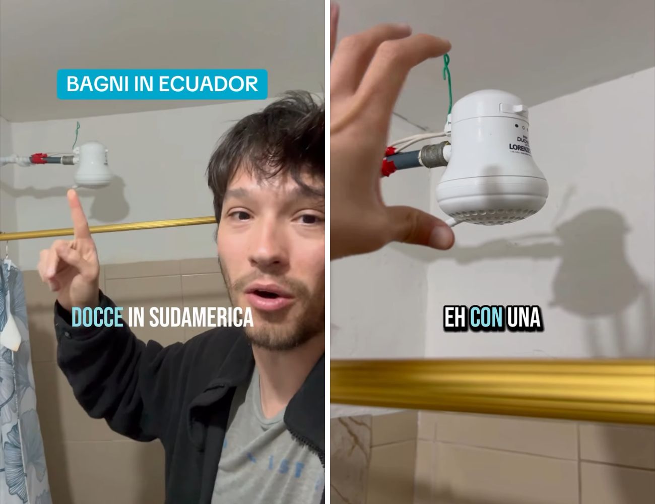 La (pericolosissima) doccia in Ecuador