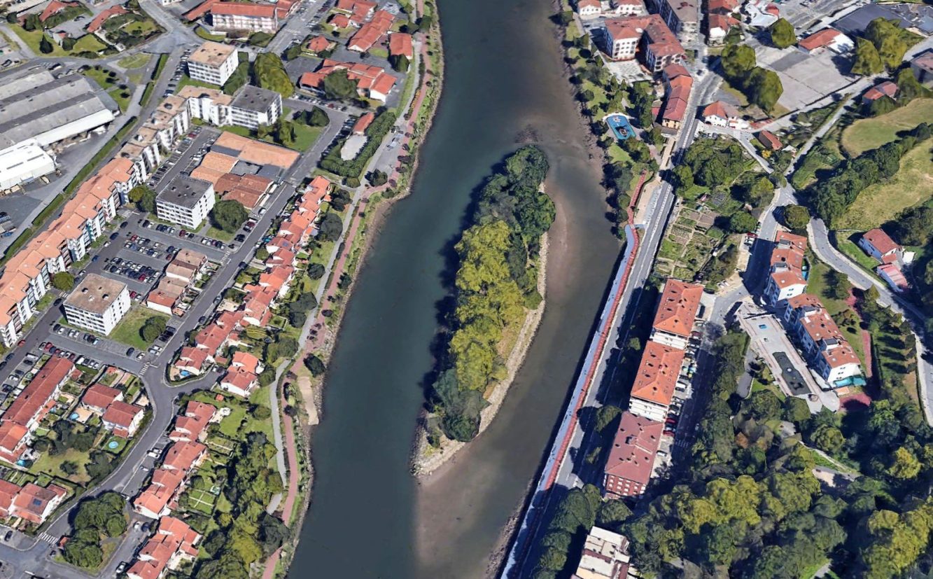 Isla de los Faisanes vista dall'alto (Google Earth)