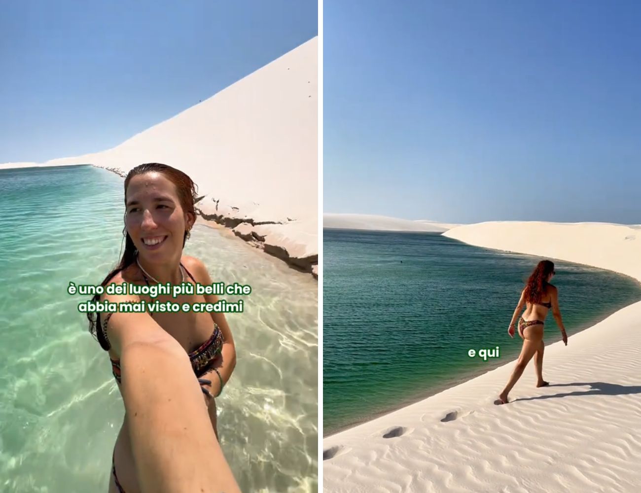 Angelica Vaitravel è rimasta letteralmente entusiasta dopo aver fatto il bagno in queste lagune desertiche.