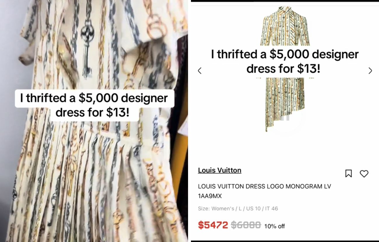 Il vestito in questione, pagato 13$, viene venduto a circa 6000$