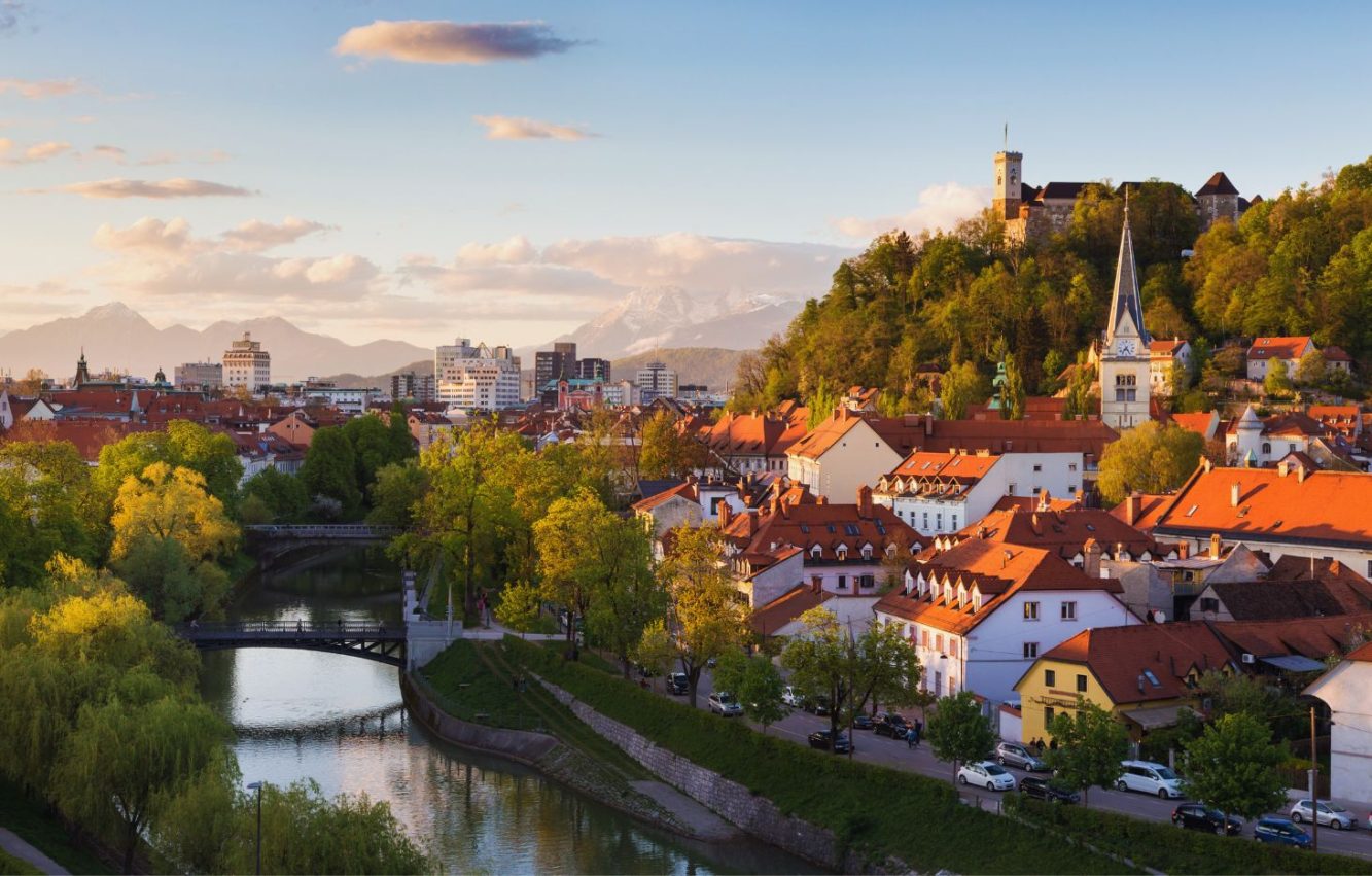 Il panorama, oggettivamente molto bello, di Lubiana.