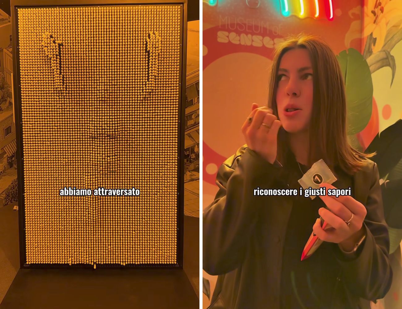 Alcune delle esperienze che si possono fare nel museo di Milano dove si entra senza scarpe ma solo con i calzini.