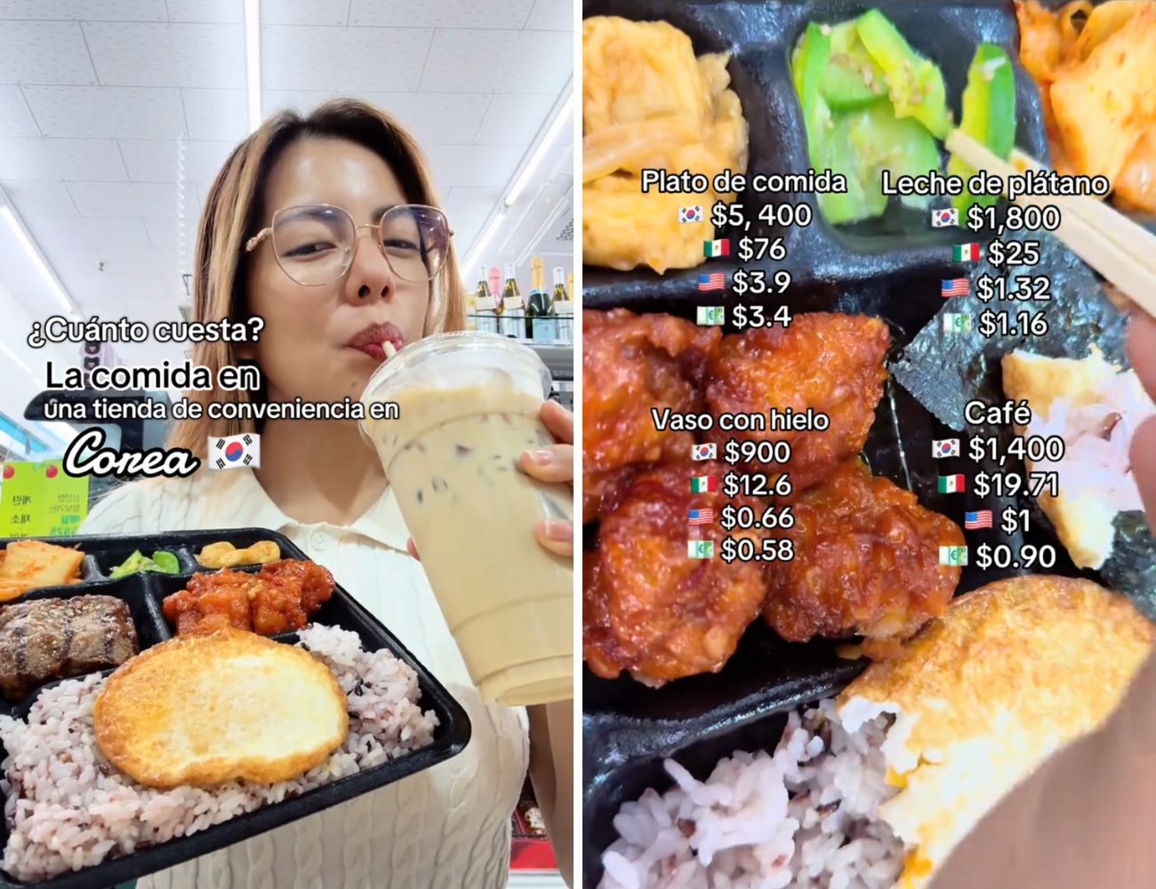 La turista messicana ha mostrato i prezzi di ogni cosa che ha acquistato nel convenience store in Corea del Sud.