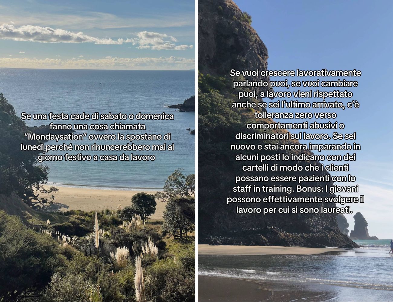 La cultura del lavoro in Nuova Zelanda è diversa da quella italiana.