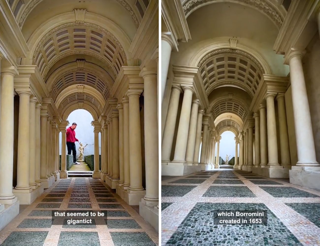 L'illusione ottica di Palazzo Spada è veramente notevole.