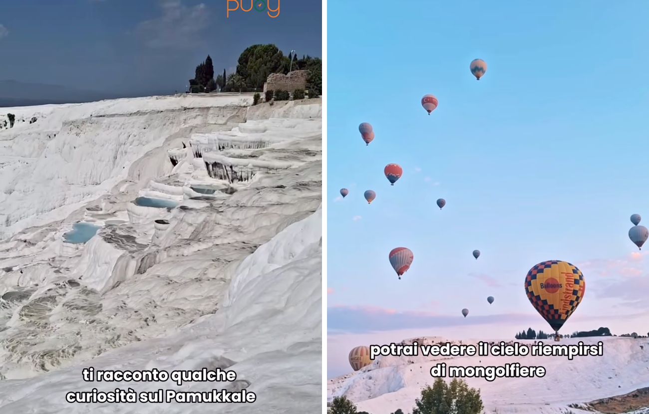 Anche a Pamukkale, come in altri luoghi della Turchia, si può osservare lo spettacolo delle mongolfiere
