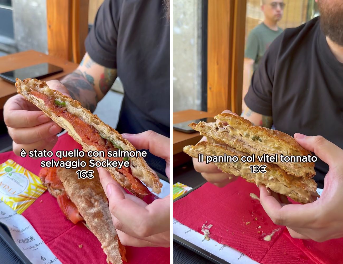 Questi sono i panini "meno conosciuti" del menù: quello col salmone è "ottimo", quello col vitello tonnato è "deludente".