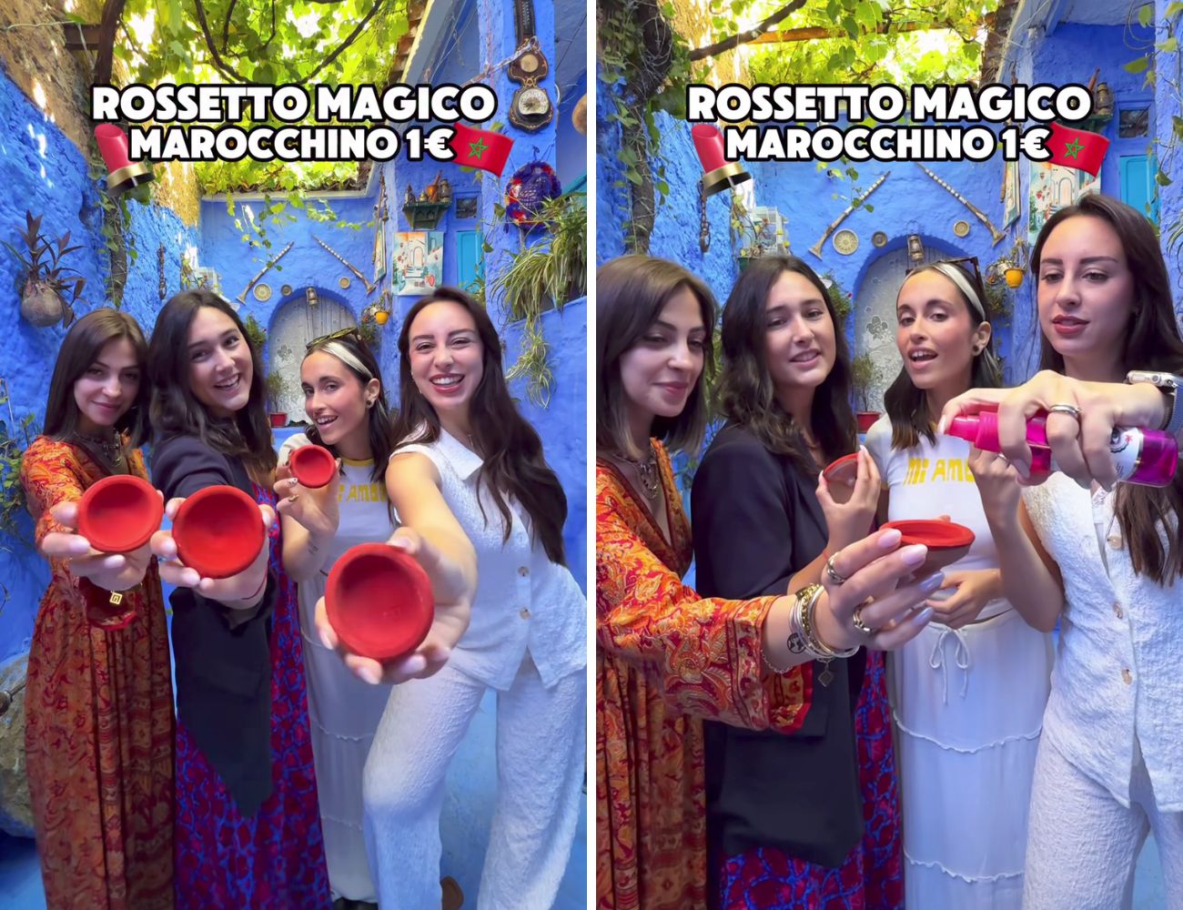 Il gruppo di italiane ha provato questo rossetto marocchino ed è rimasto entusiasta.