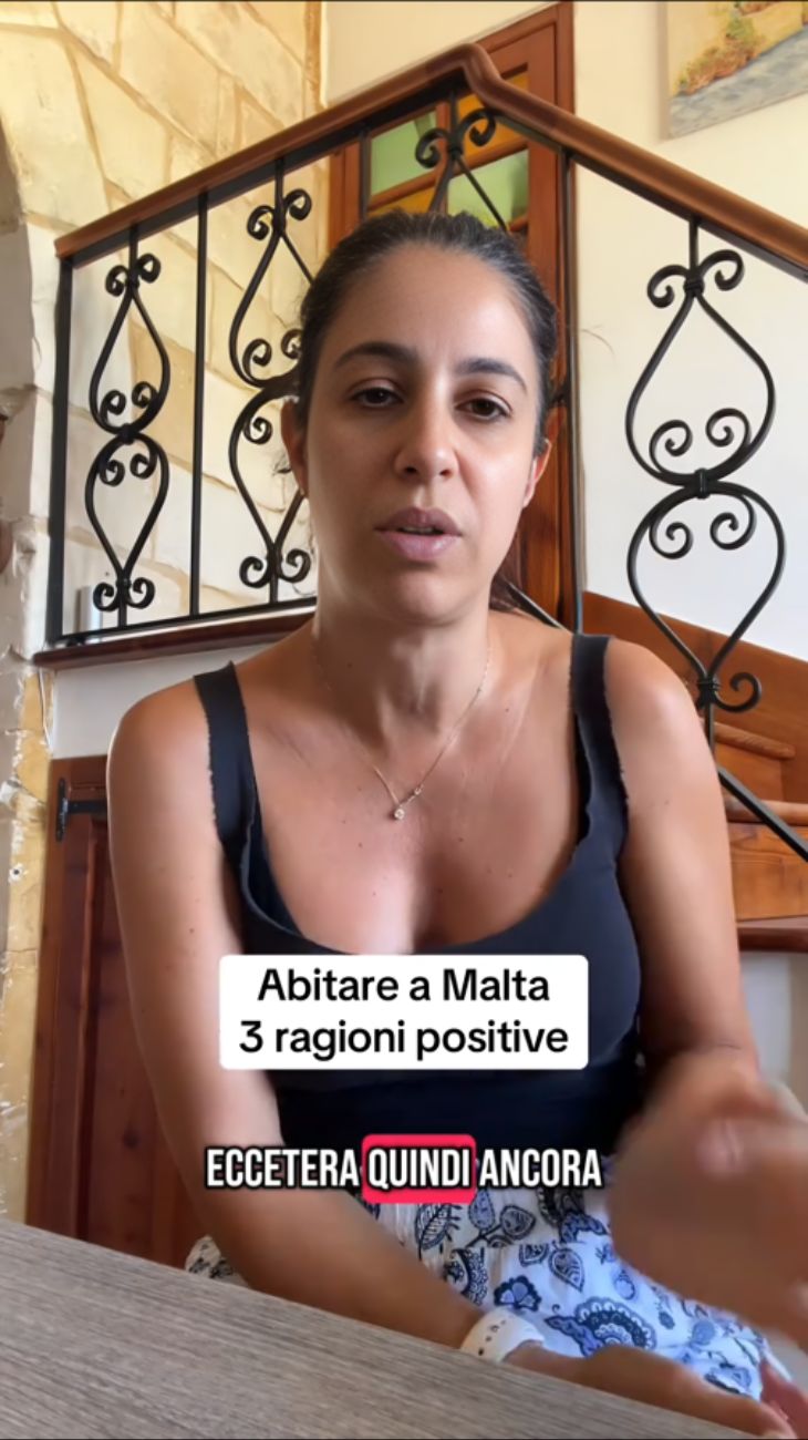 La tiktoker italiana ha elencato gli aspetti negativi e positivi di vivere a Malta