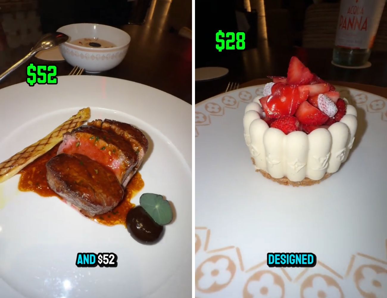 A sinistra il filet mignor, a destra la 'Charlotte' di Louis Vuitton.