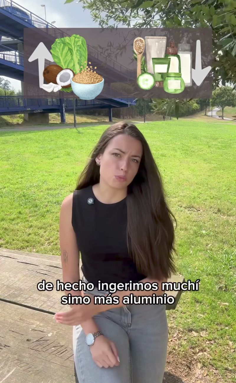 La biologa fa notare che assorbiamo molto più alluminio tramite il cibo che tramite i deodoranti con sali di alluminio.