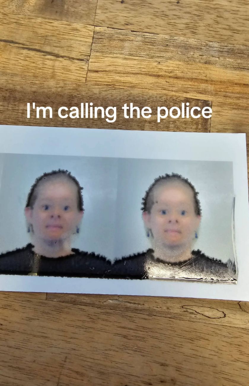 La 29enne ha condiviso le foto stampate male e ha scritto ironicamente: "Ora chiamo la polizia".