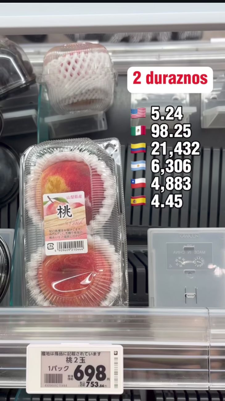 Due pesche, in Giappone, costano più di 4€