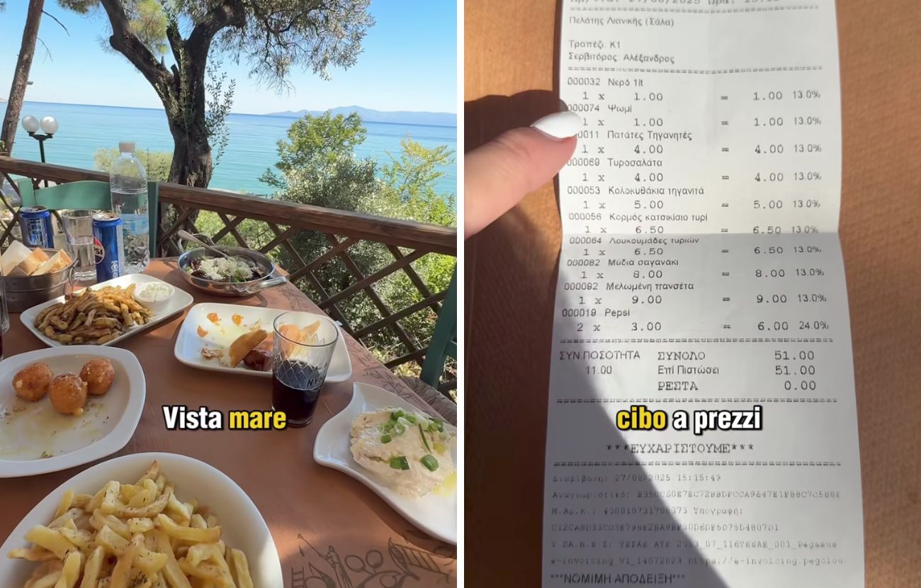 Il pranzo con vista mare e lo scontrino