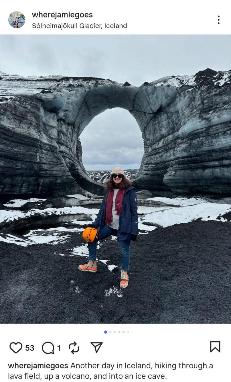 La terza volta che la content creator ha visitato l'Islanda è nel 2024